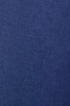 Royal-blue loose-fit shirt in linen and cotton with embroidered monogram - Image 8