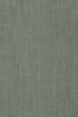 Army-green garment-dye linen shirt with embroidered monogram - Image 9