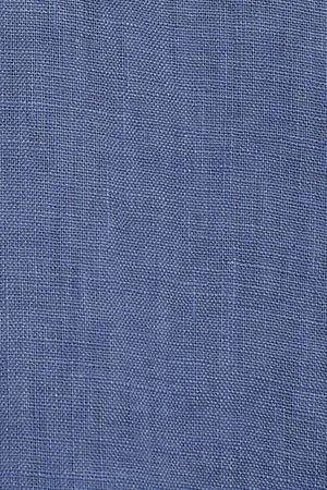 Royal-blue garment-dye linen shirt with embroidered monogram - Image 10