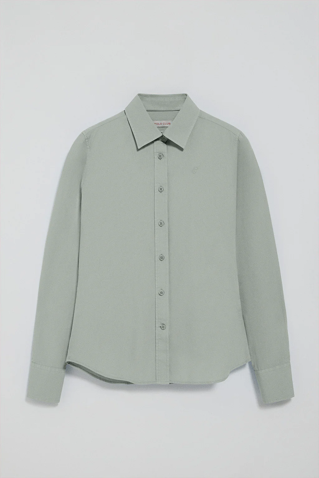 Dark-green garment-dye poplin shirt with embroidered logo - Image 7