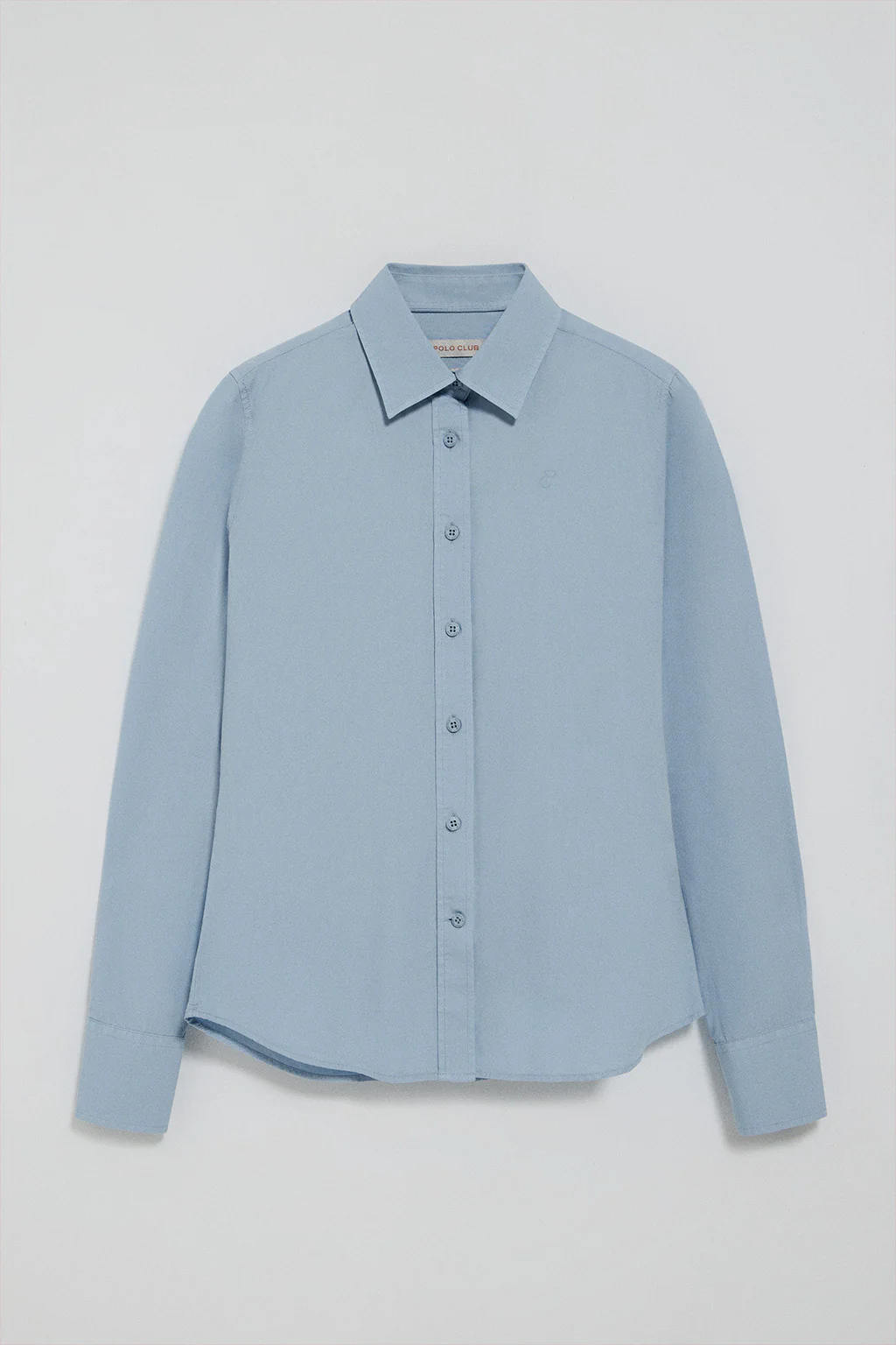 Sky-blue garment-dye poplin shirt with embroidered logo - Image 5