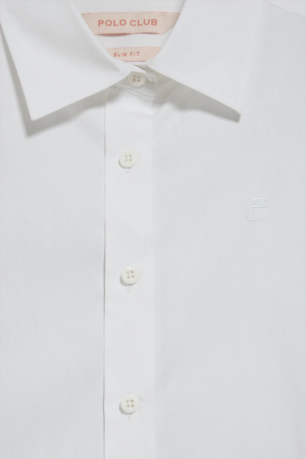 White garment-dye poplin shirt with embroidered logo - Image 6