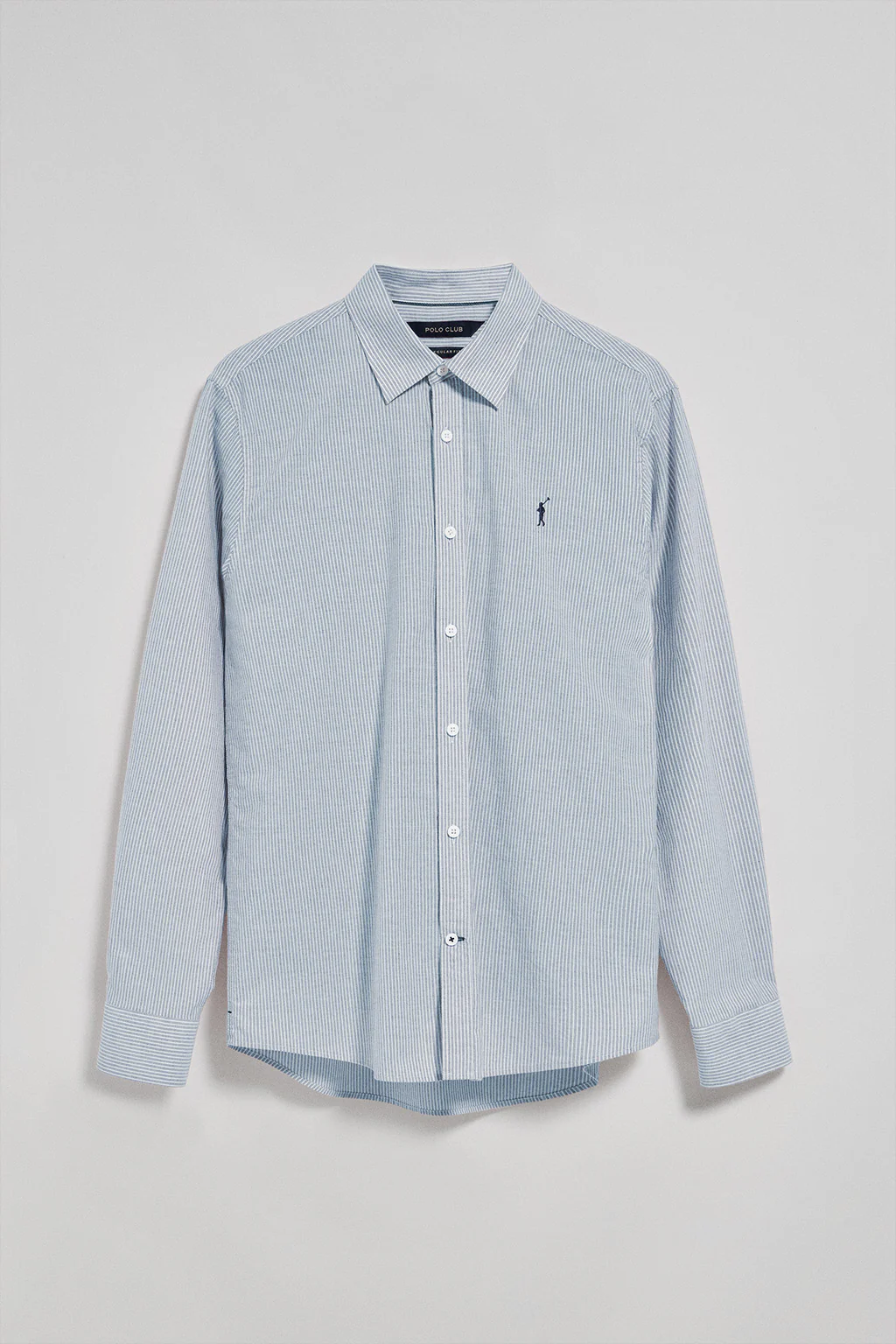 Light-blue striped shirt Pharrel with Rigby Go embroidered logo - Image 5