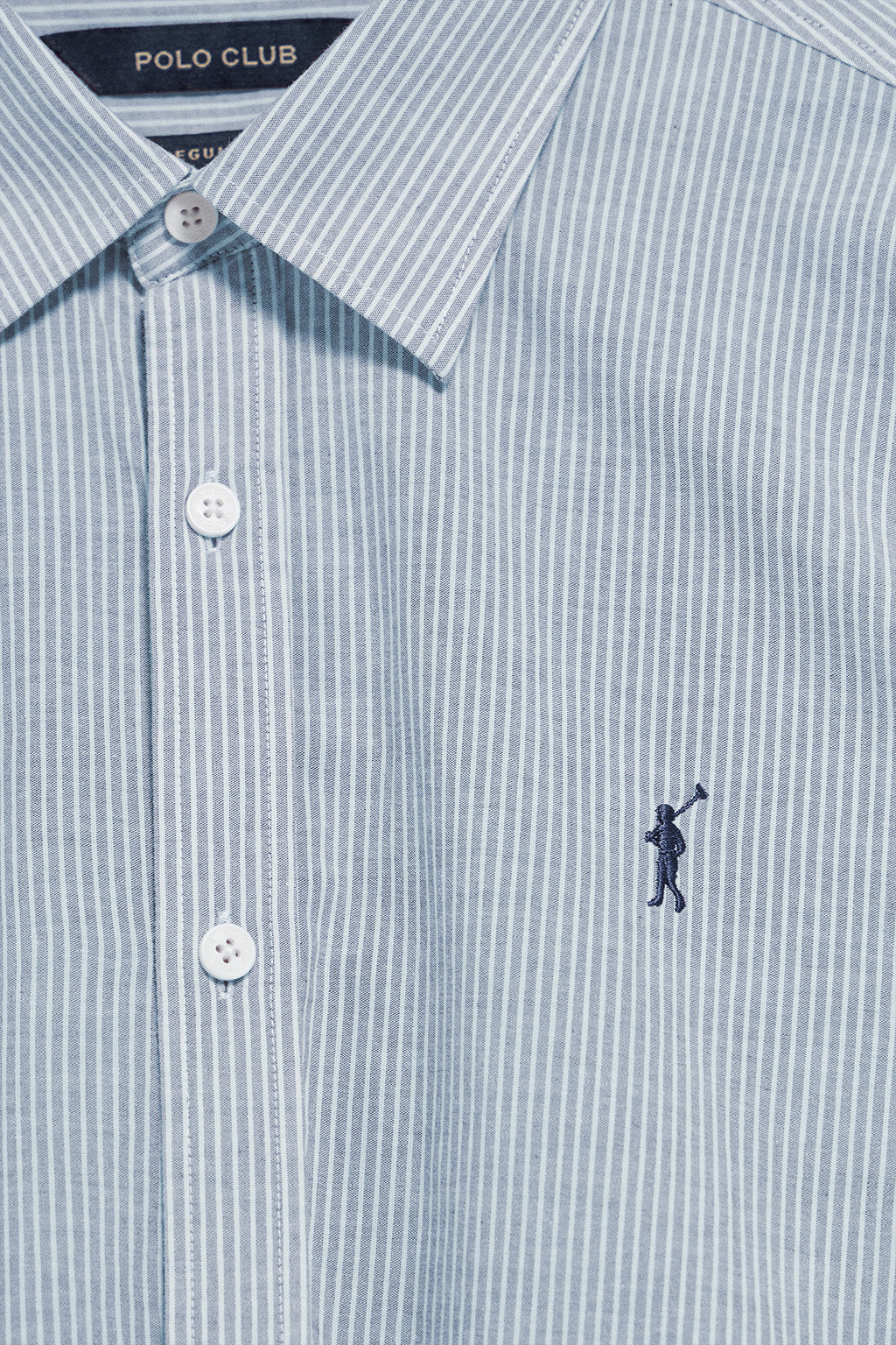 Light-blue striped shirt Pharrel with Rigby Go embroidered logo - Image 6