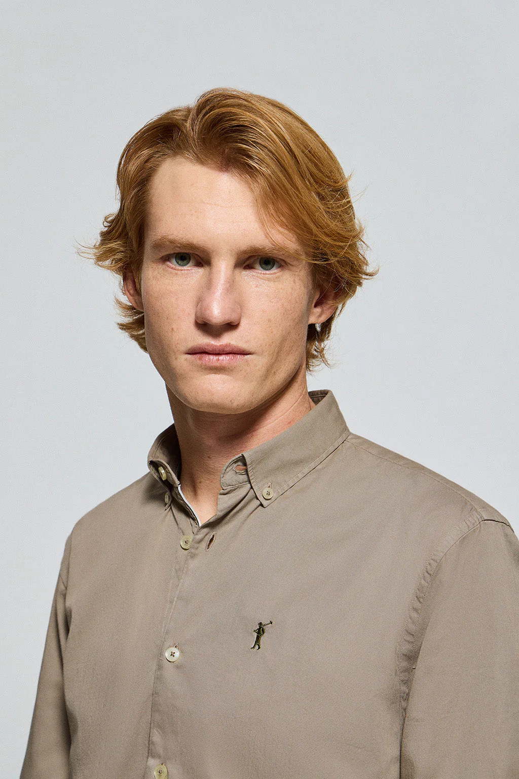 Camel twill shirt Princeton with Rigby Go logo - Image 2