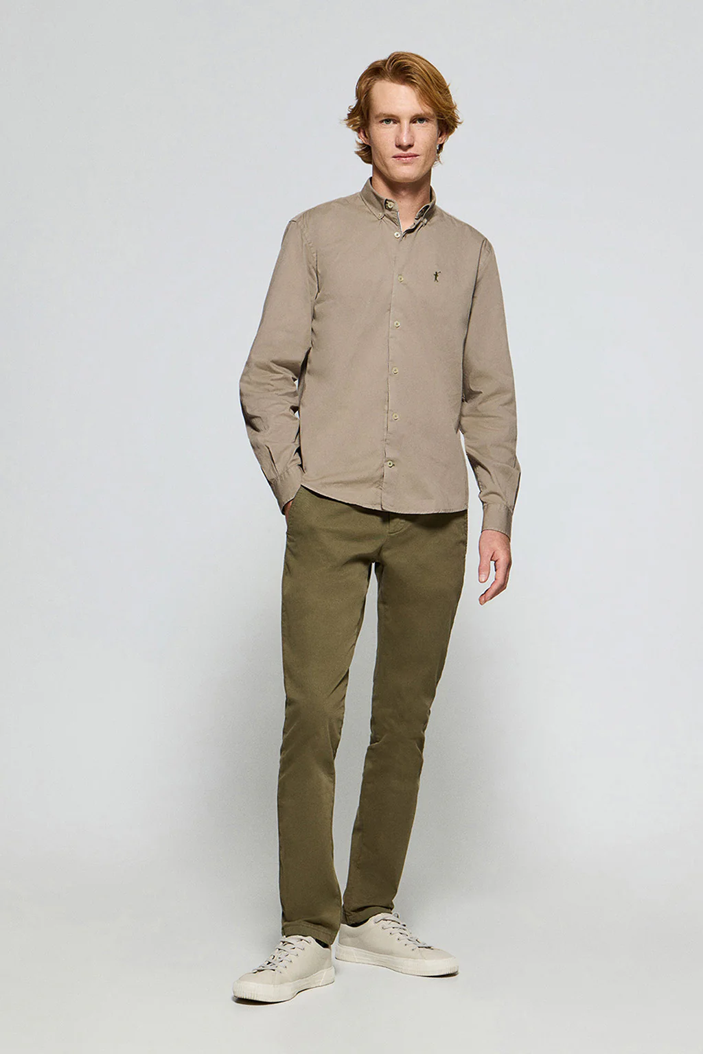 Camel twill shirt Princeton with Rigby Go logo - Image 3
