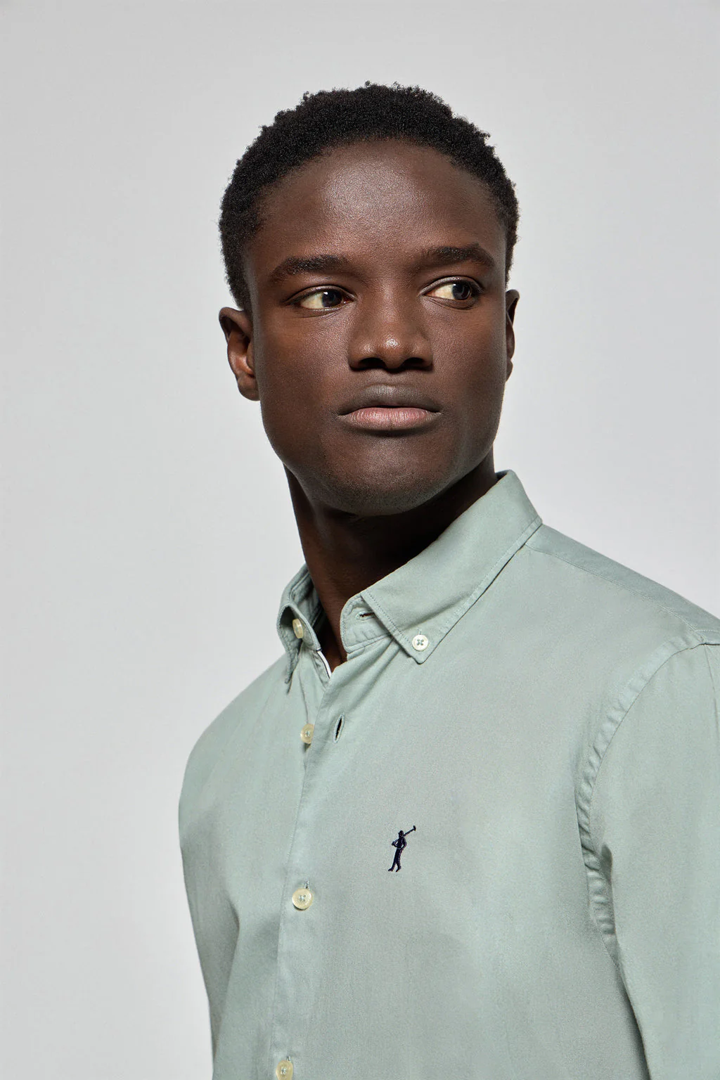 Green twill shirt Princeton with Rigby Go logo - Image 2