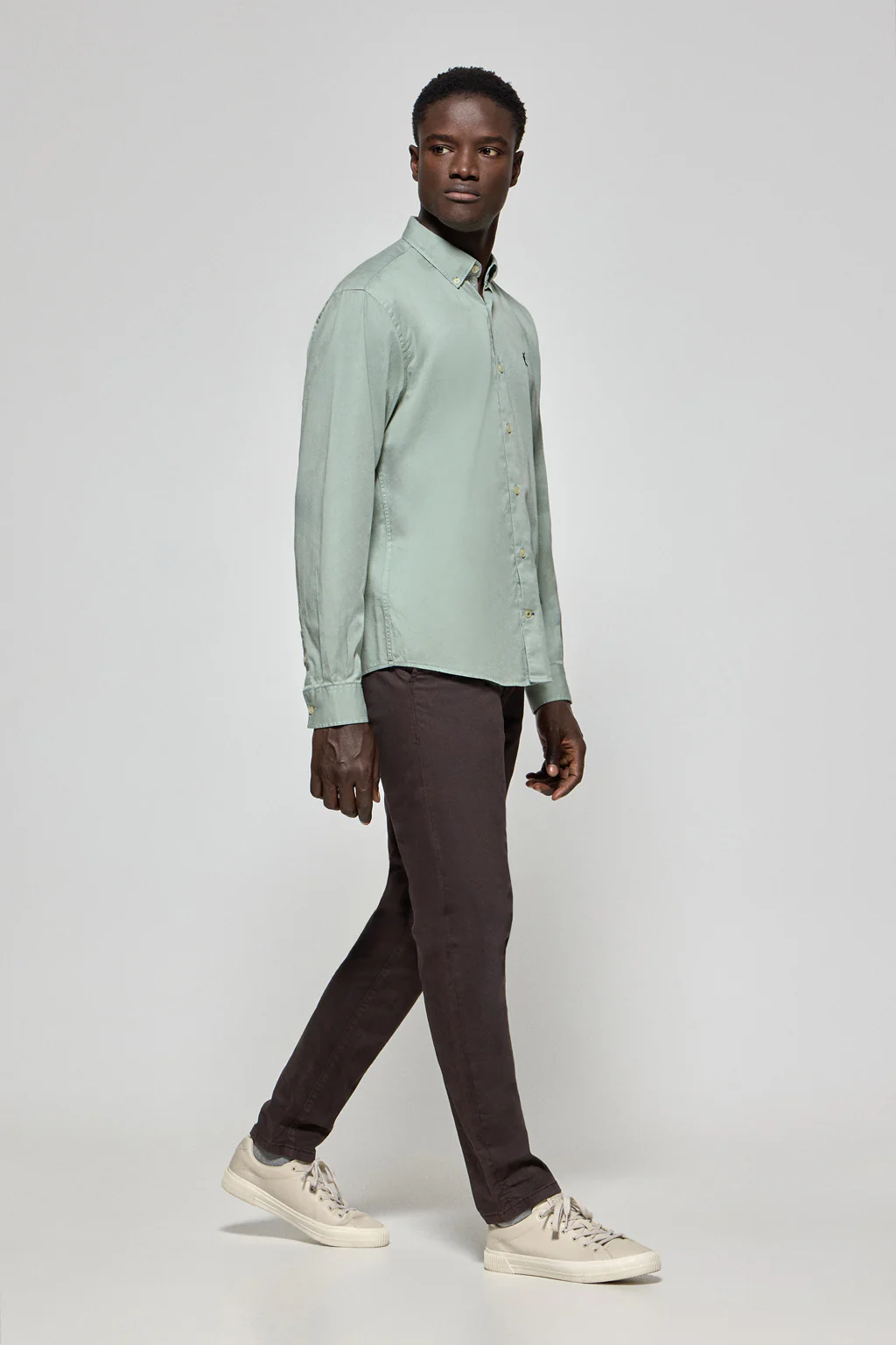 Green twill shirt Princeton with Rigby Go logo - Image 3
