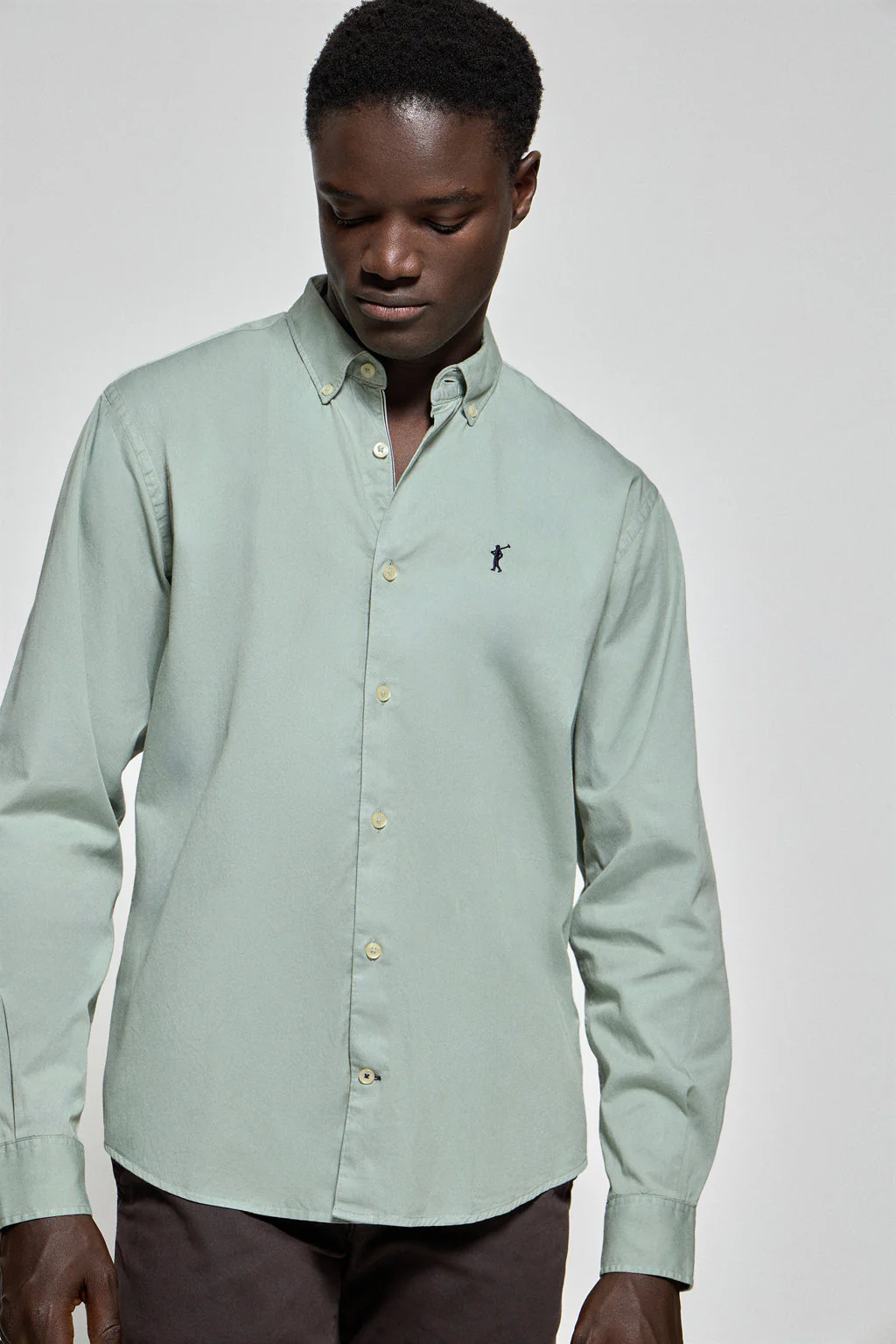 Green twill shirt Princeton with Rigby Go logo - Image 4