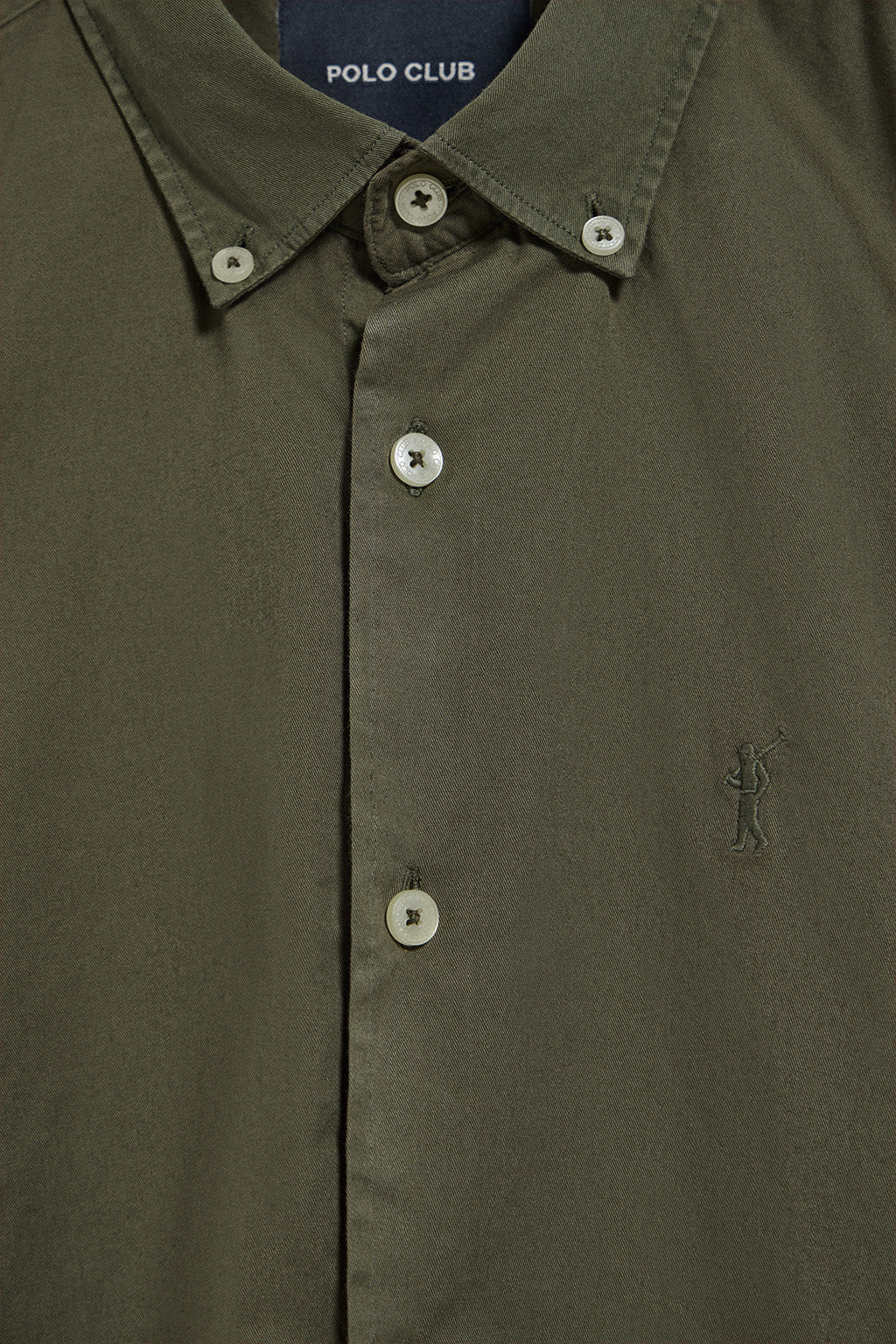 Khaki twill shirt Princeton with Rigby Go logo - Image 3