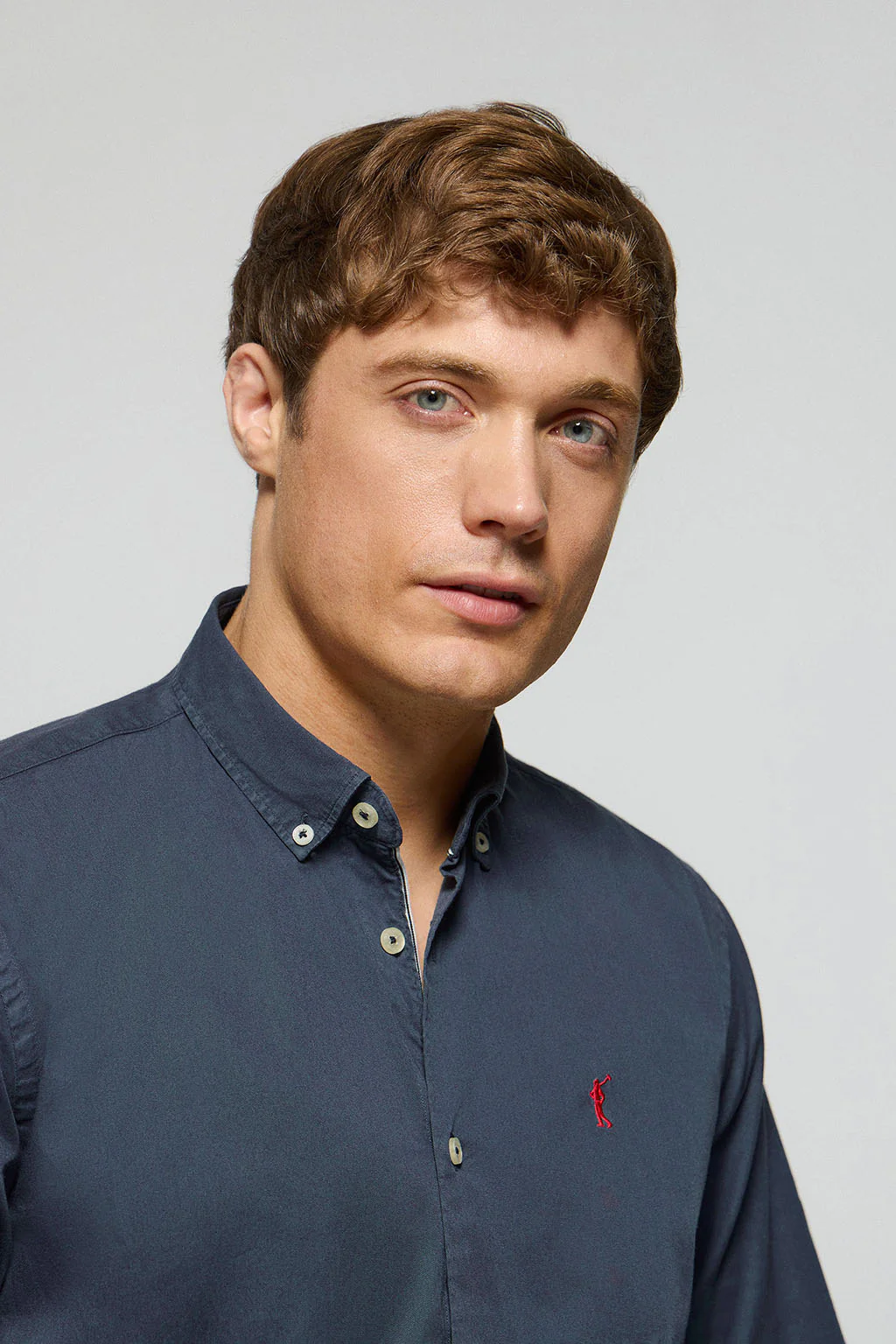 Navy-blue twill shirt Princeton with Rigby Go logo - Image 3