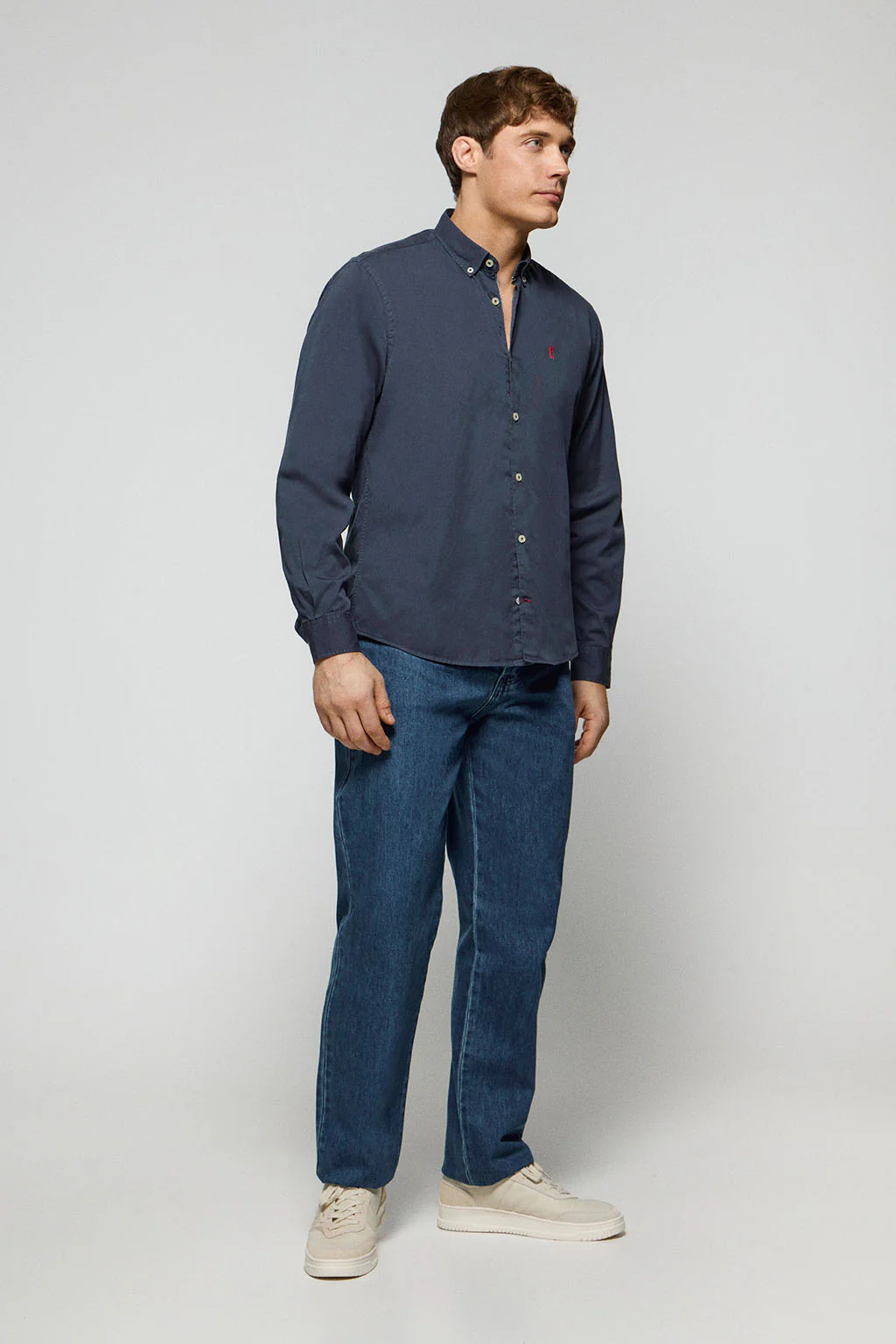 Navy-blue twill shirt Princeton with Rigby Go logo - Image 4