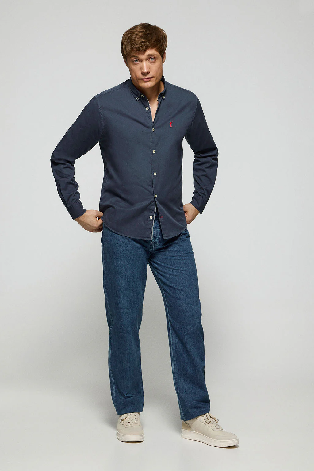 Navy-blue twill shirt Princeton with Rigby Go logo - Image 5