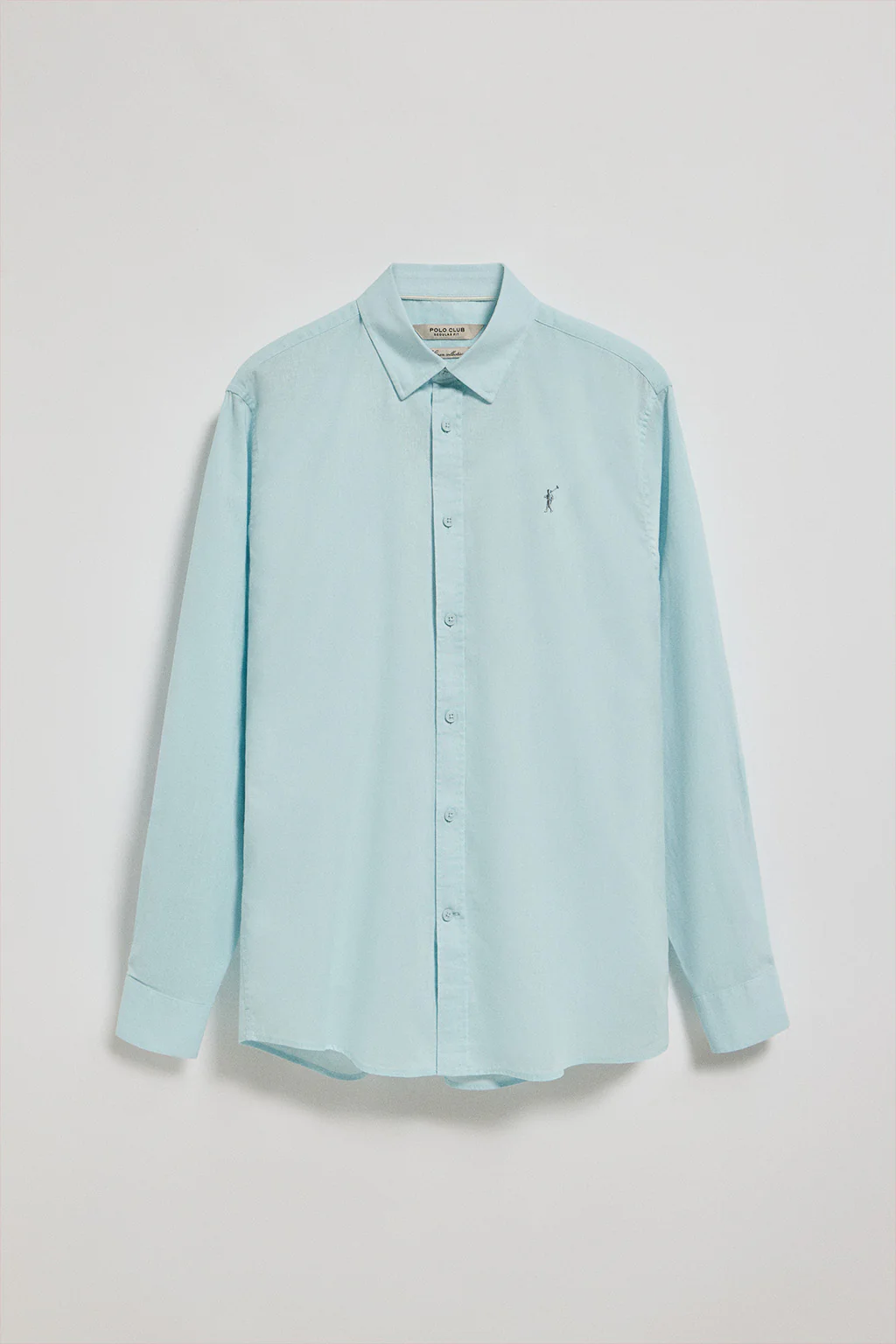 Aqua regular-fit shirt in linen and cotton with Rigby Go embroidery - Image 7
