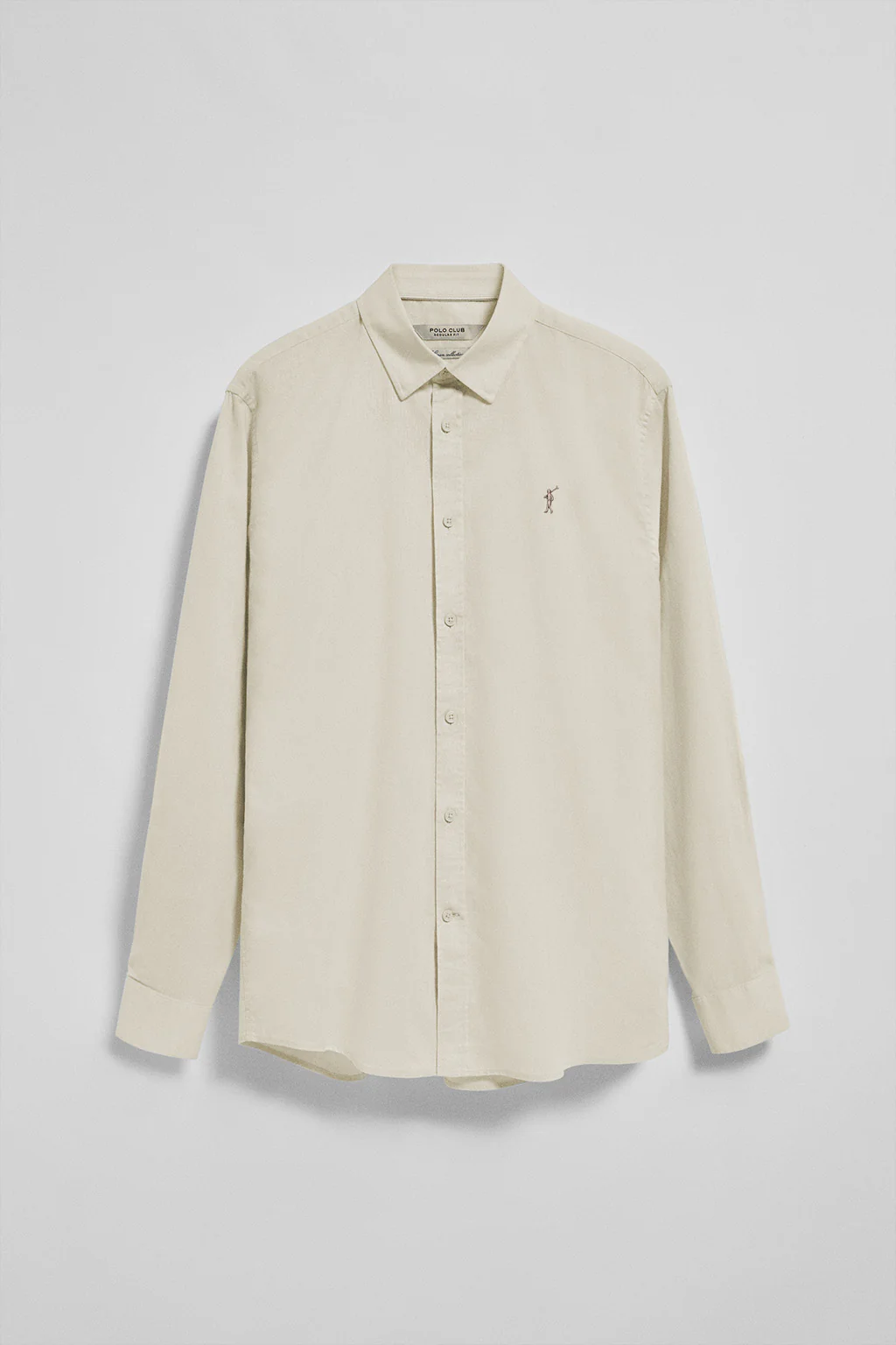 Beige regular-fit shirt in linen and cotton with Rigby Go embroidery - Image 5