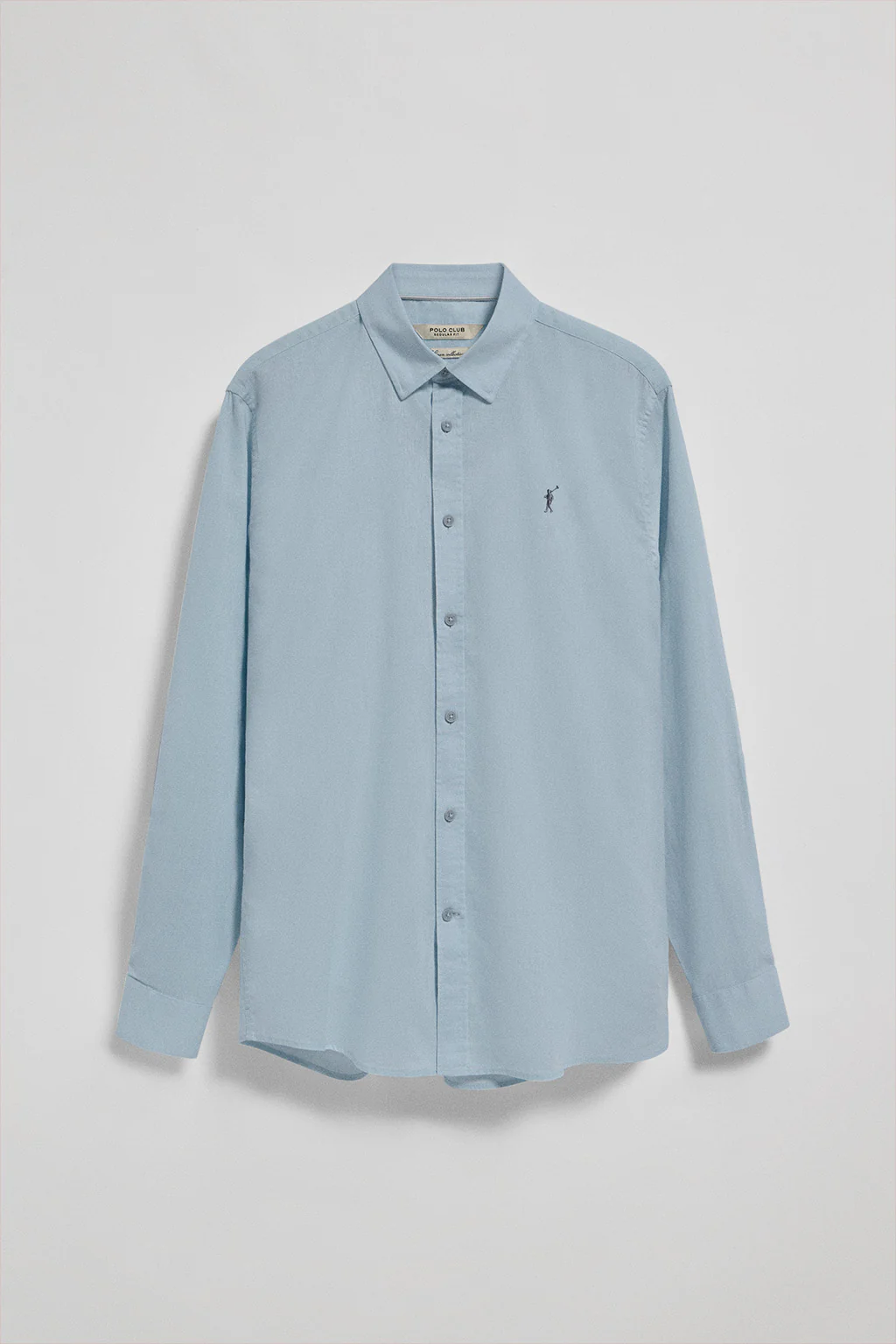 Sky-blue regular-fit shirt in linen and cotton with Rigby Go embroidery - Image 7