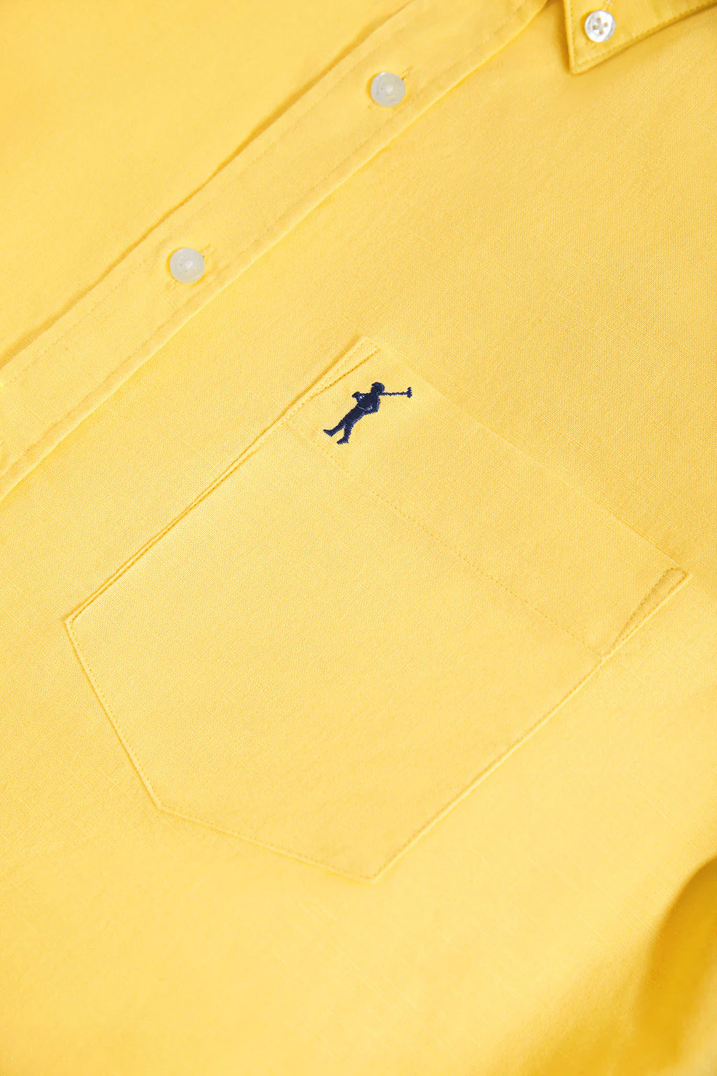 Yellow linen shirt with chest pocket and Rigby Go logo - Image 7