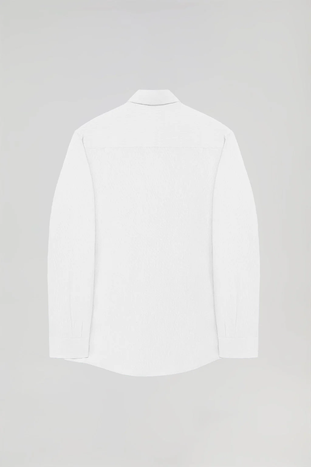 White linen and cotton shirt with Rigby Go logo - Image 8