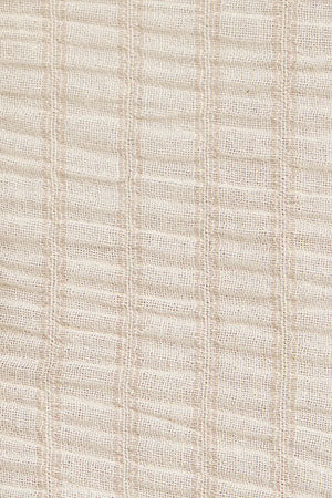 Beige loose-fit striped shirt with crinkled effect and Rigby Go embroidery - Image 10