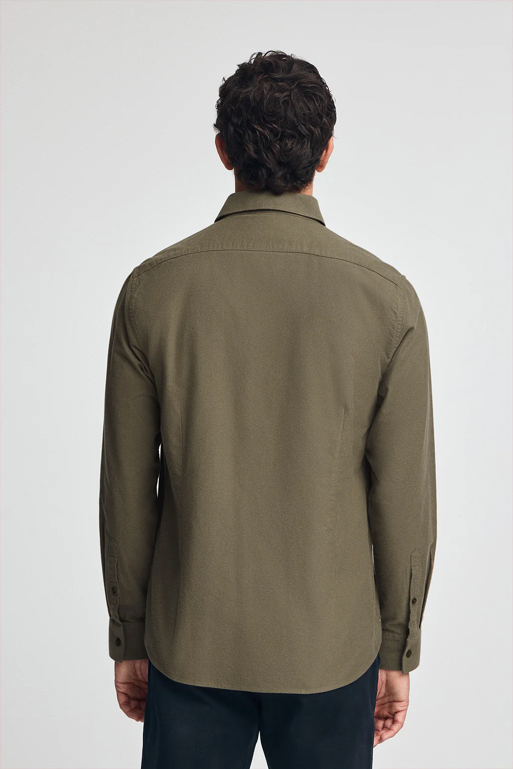 Army-green slim-fit shirt with Italian collar and Rigby Go logo - Image 4