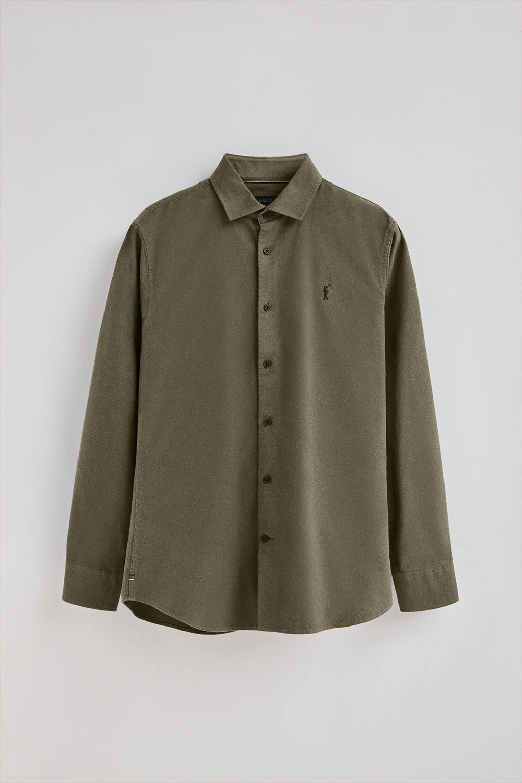 Army-green slim-fit shirt with Italian collar and Rigby Go logo - Image 5
