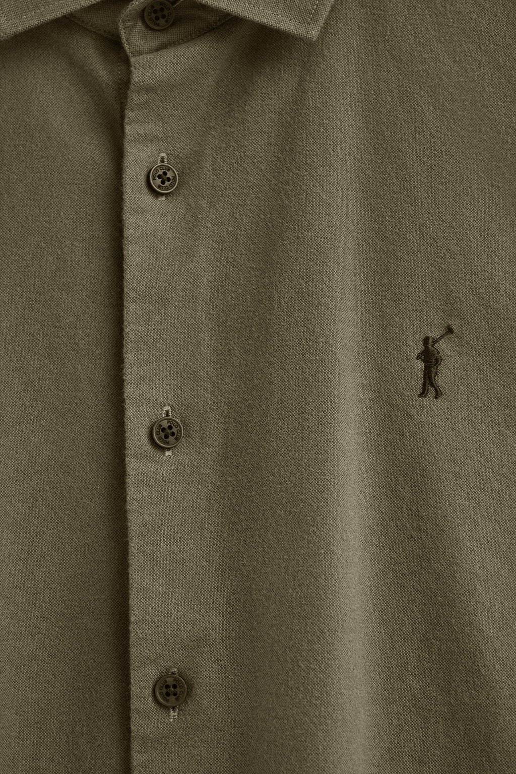 Army-green slim-fit shirt with Italian collar and Rigby Go logo - Image 6