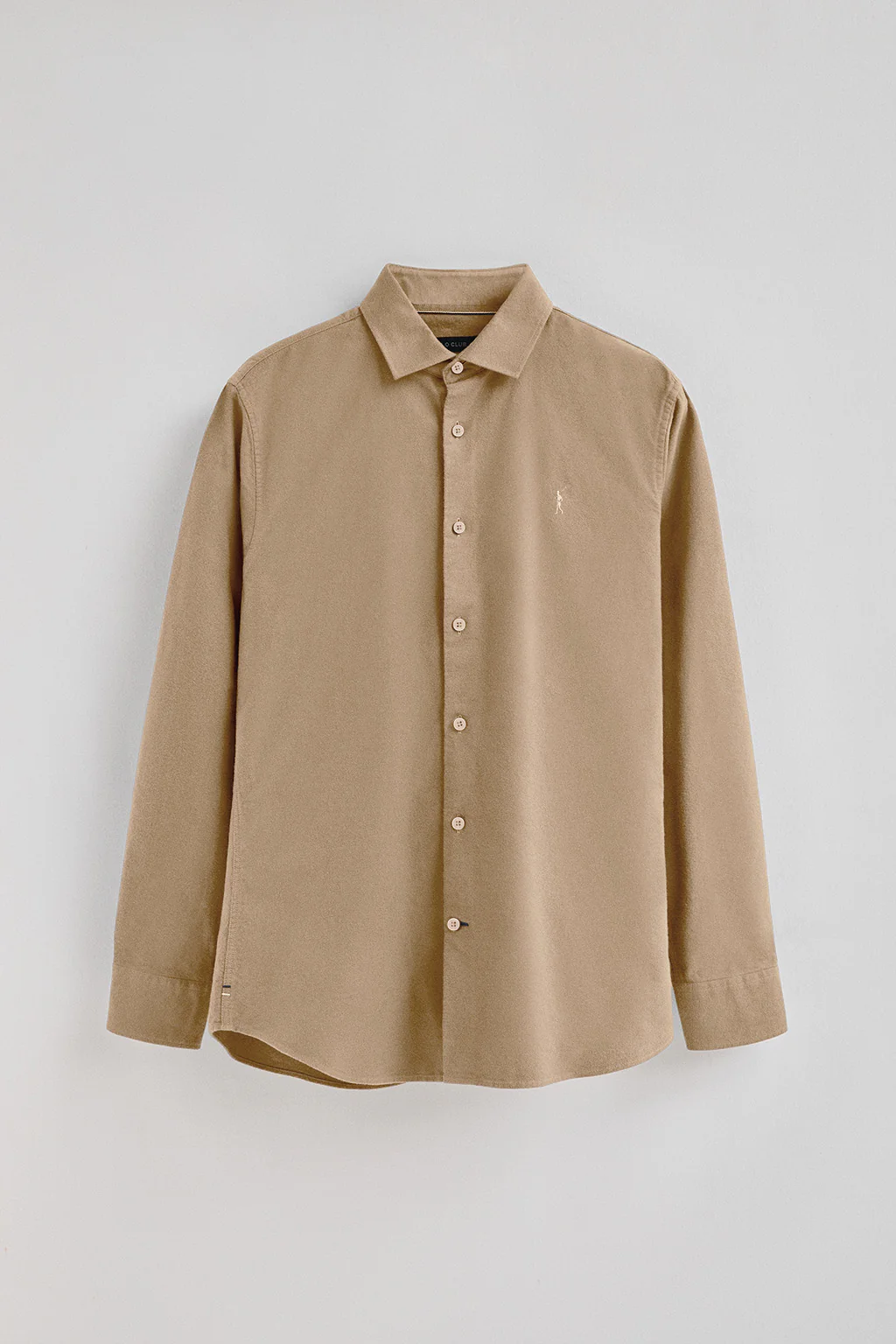 Camel slim-fit shirt with Italian collar and Rigby Go logo - Image 5
