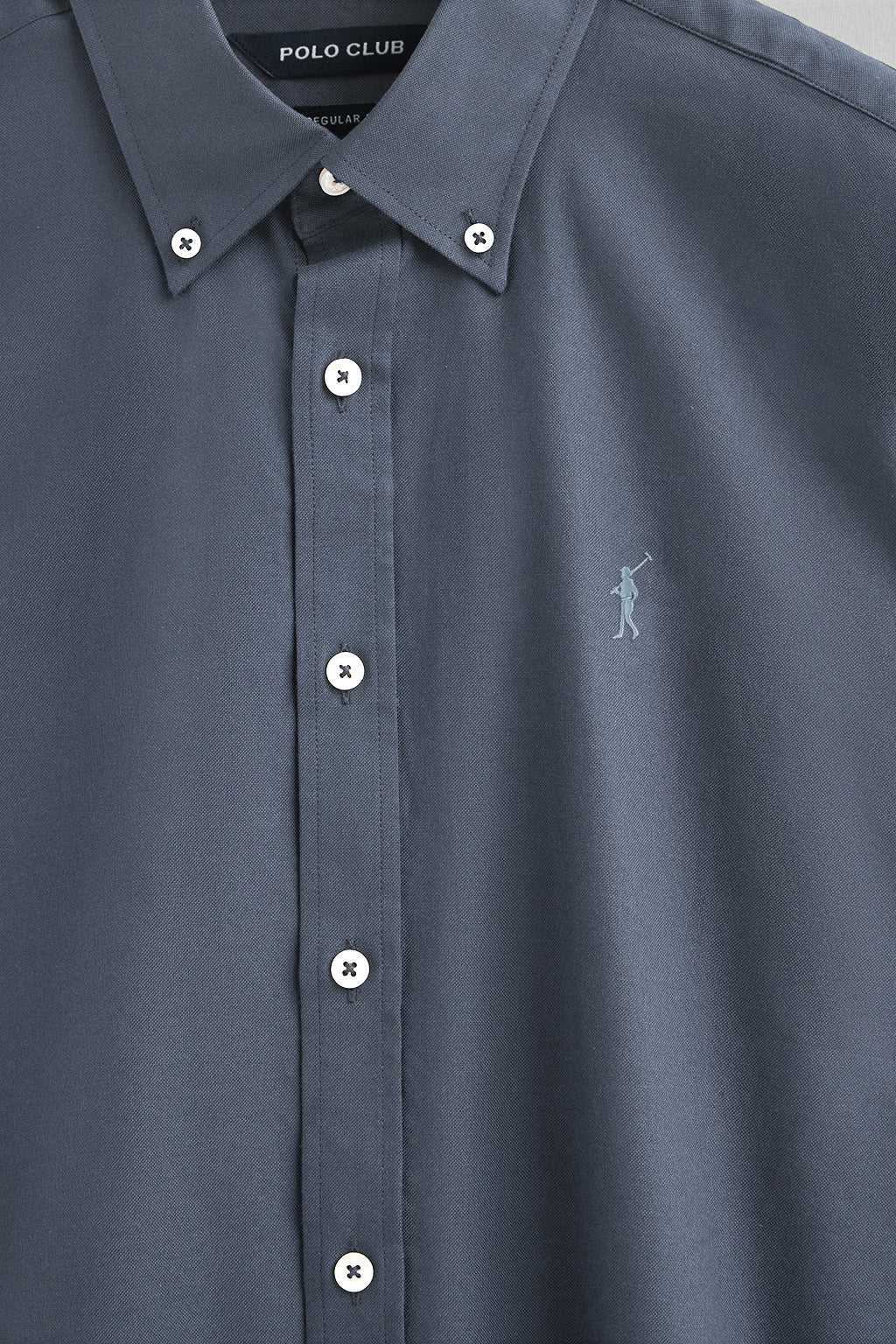 Denim-blue shirt with regular fit and Rigby Go logo - Image 6