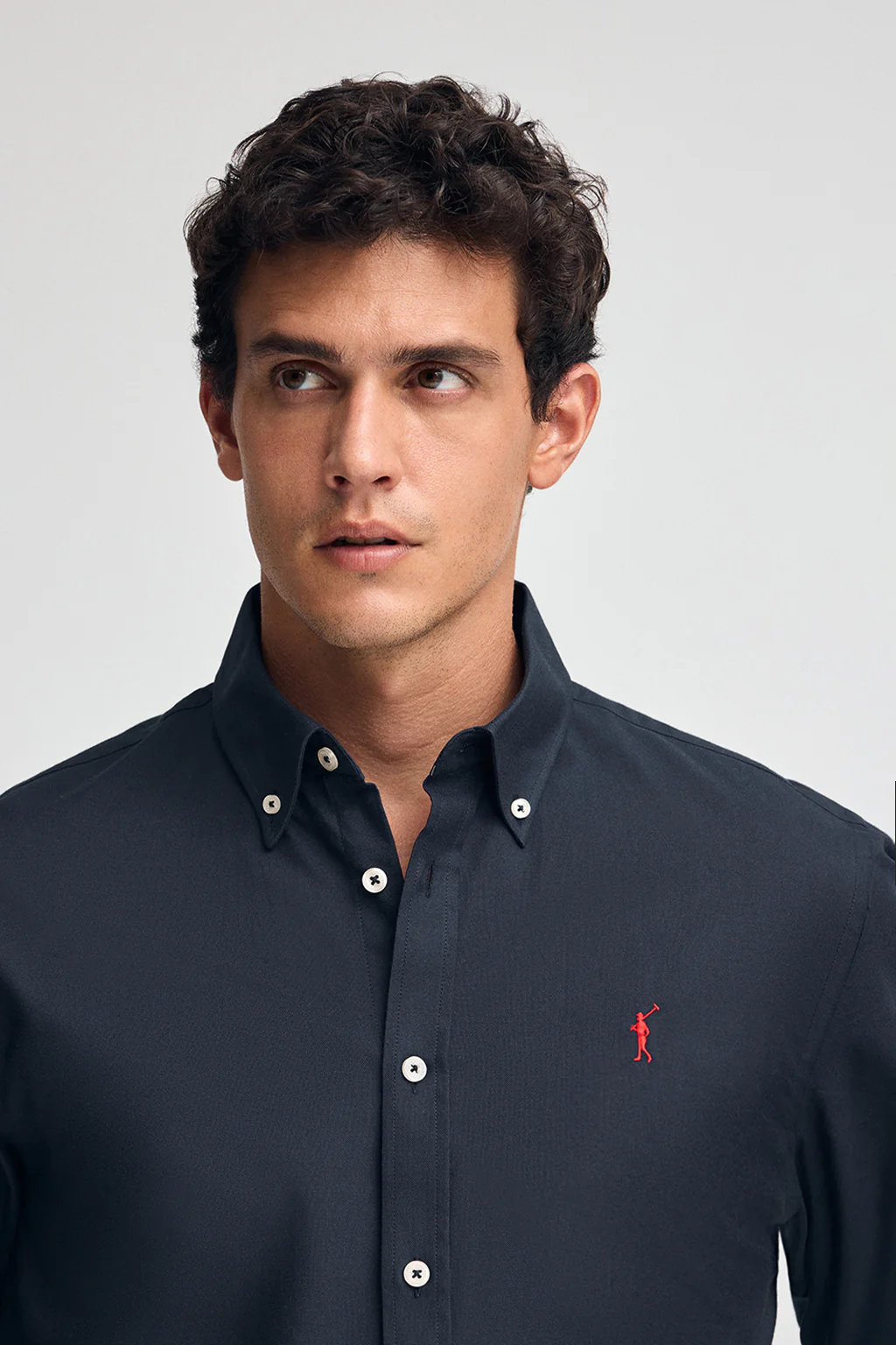 Navy-blue shirt with regular fit and Rigby Go logo - Image 2