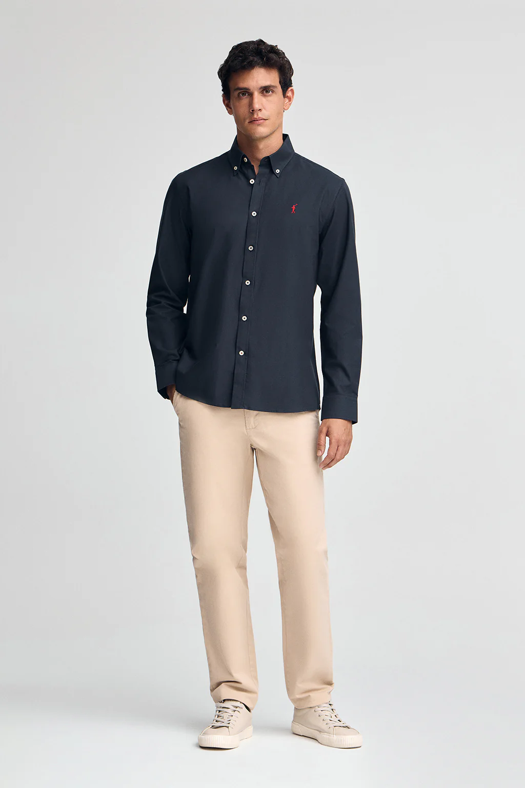 Navy-blue shirt with regular fit and Rigby Go logo - Image 3