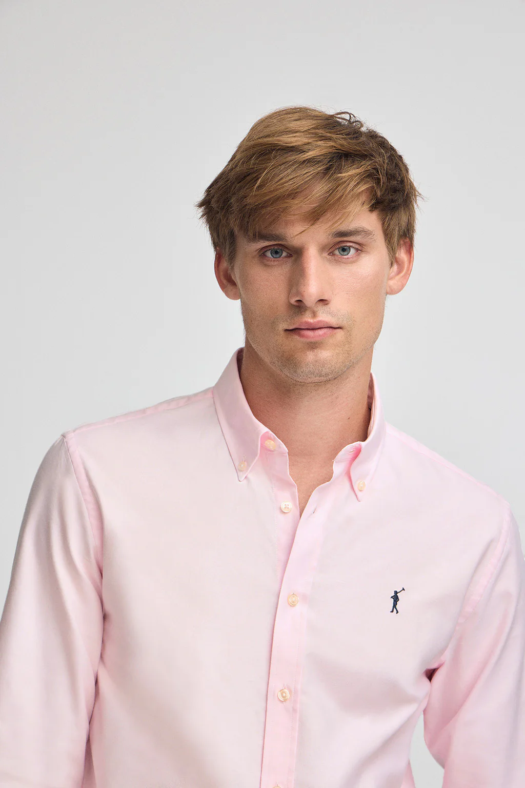Pink shirt with regular fit and Rigby Go logo