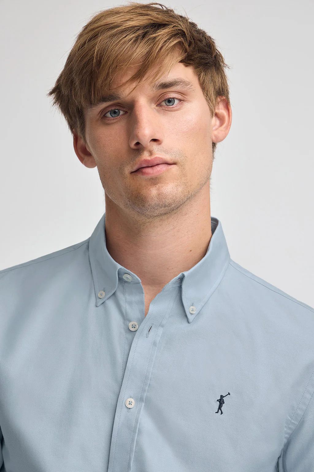 Sky-blue shirt with regular fit and Rigby Go logo - Image 2