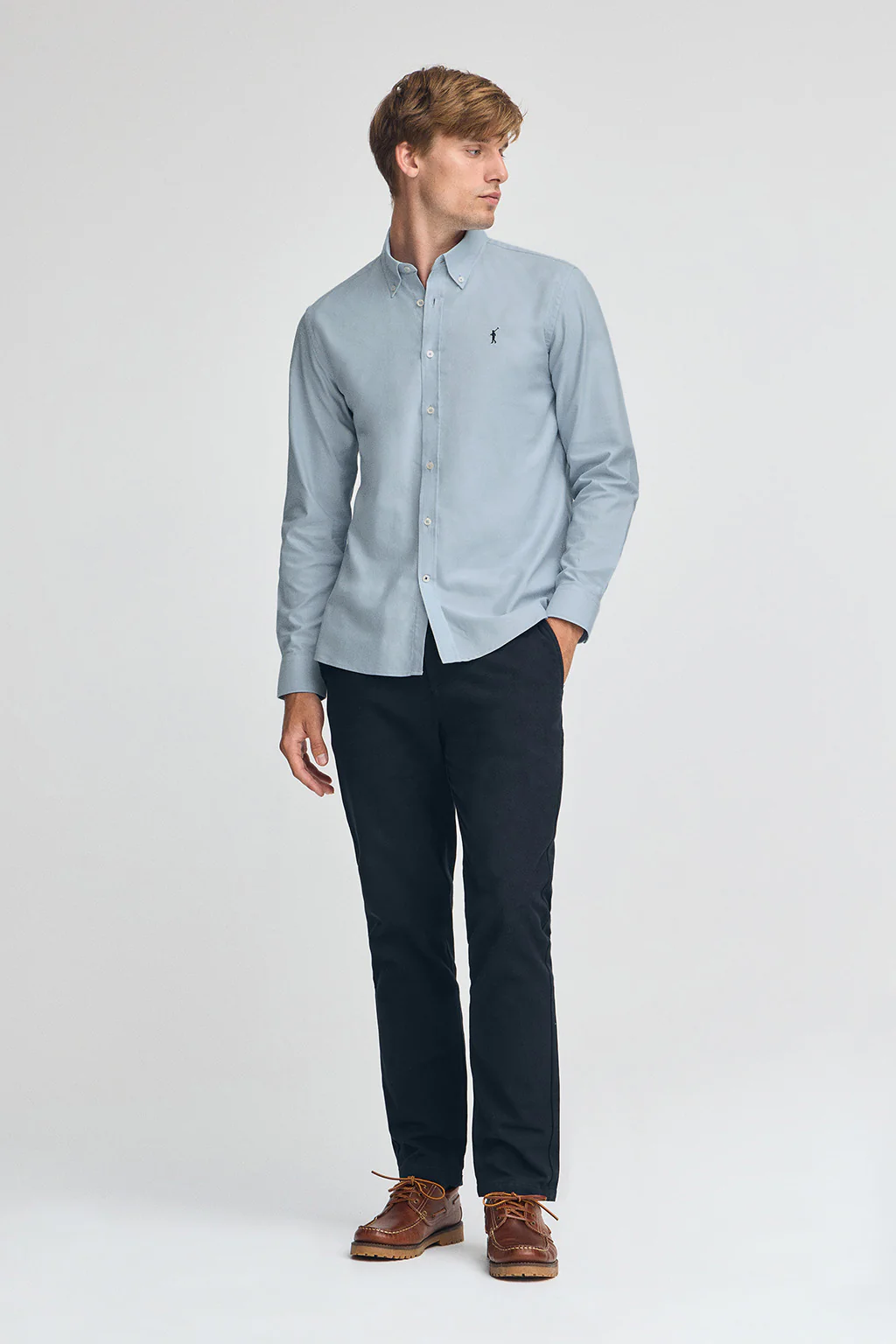 Sky-blue shirt with regular fit and Rigby Go logo - Image 3