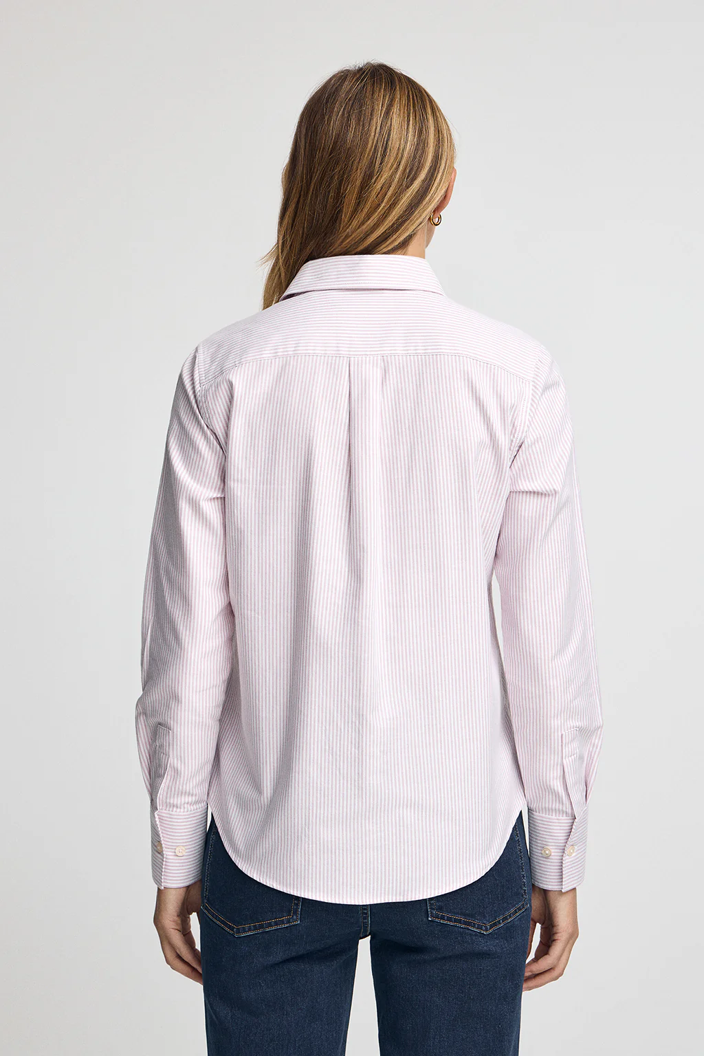 Dusty-pink striped shirt with regular fit and Rigby Go logo - Image 4