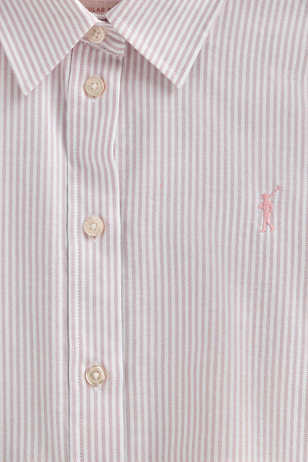 Dusty-pink striped shirt with regular fit and Rigby Go logo - Image 6