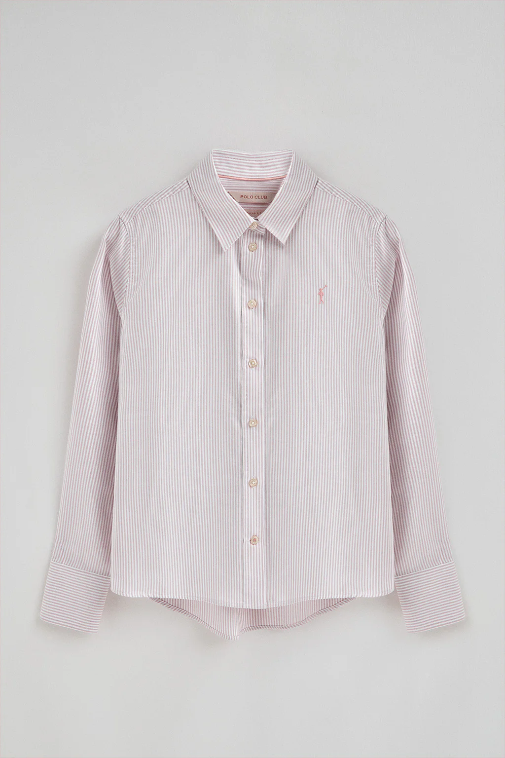 Dusty-pink striped shirt with regular fit and Rigby Go logo - Image 8