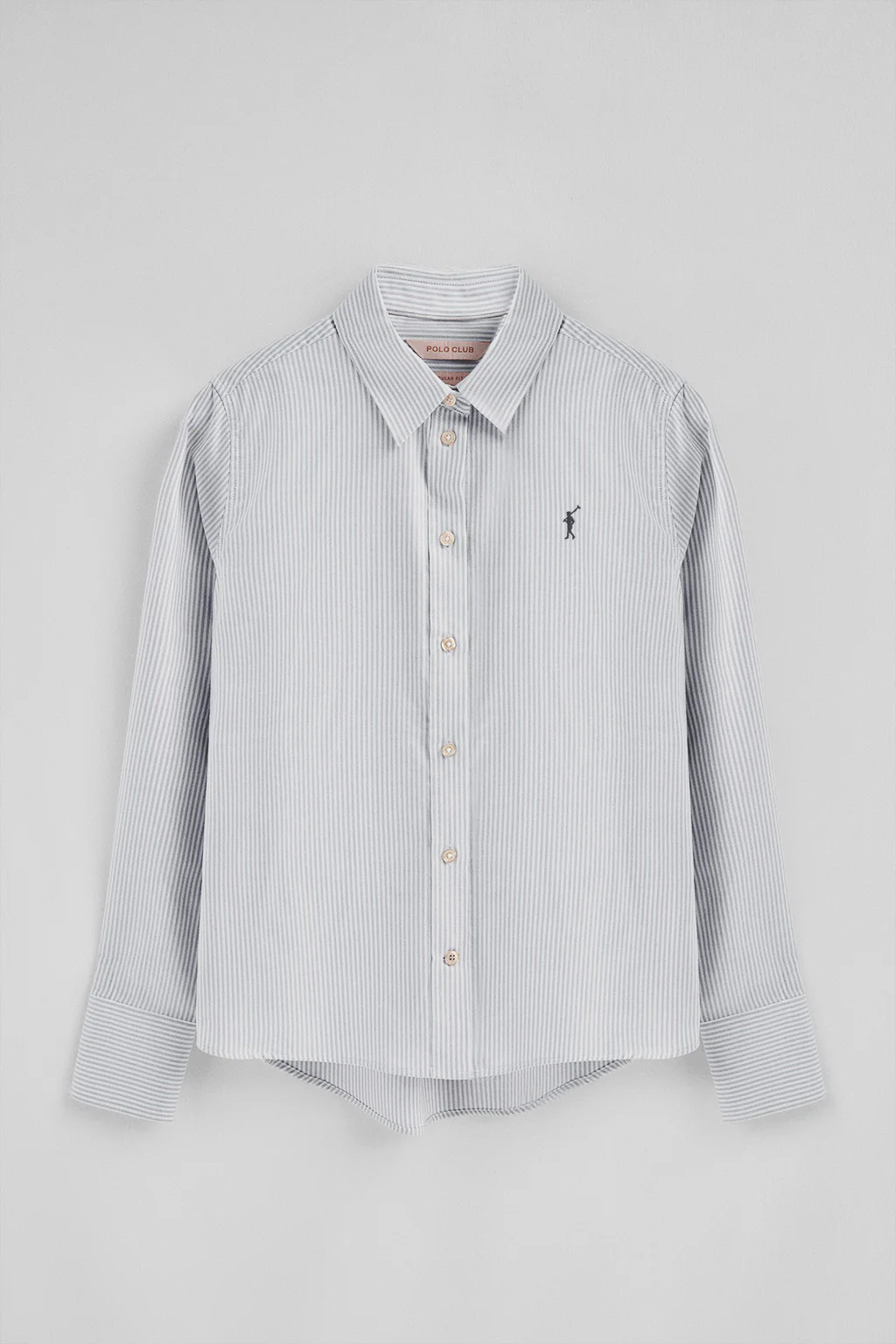 Navy-blue striped shirt with regular fit and Rigby Go logo - Image 8