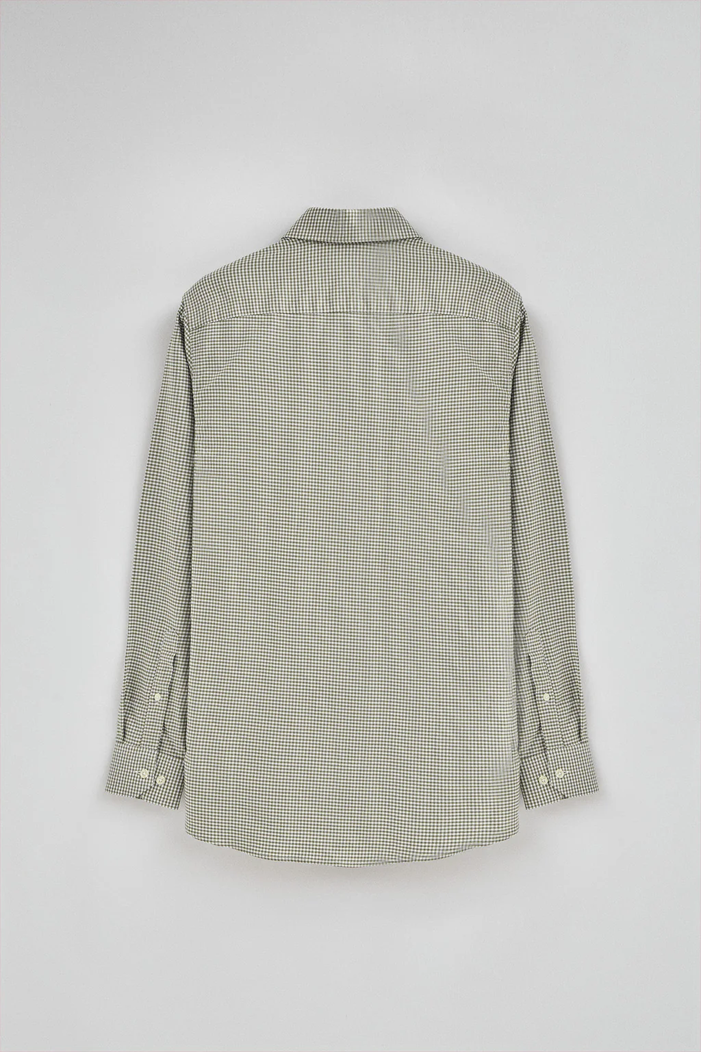 Army-green slim-fit shirt with Vichy checks and Rigby Go logo - Image 7