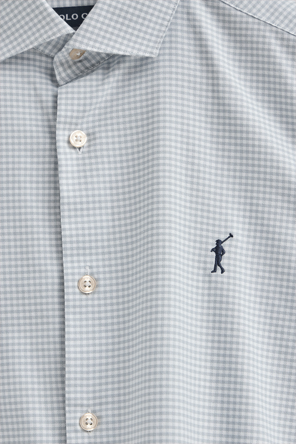 Light-blue slim-fit shirt with Vichy checks and Rigby Go logo - Image 6