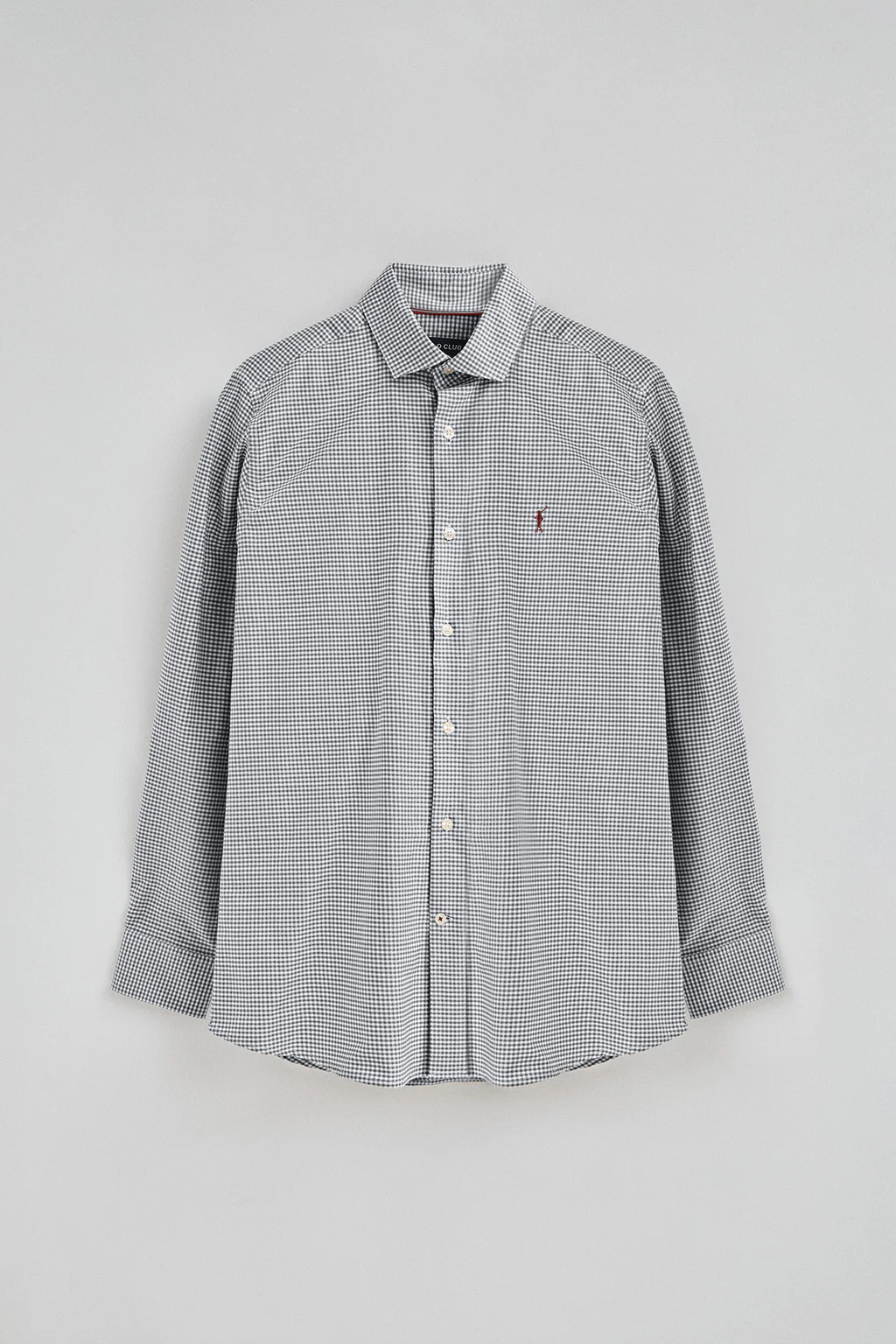 Navy-blue slim-fit shirt with Vichy checks and Rigby Go logo - Image 5