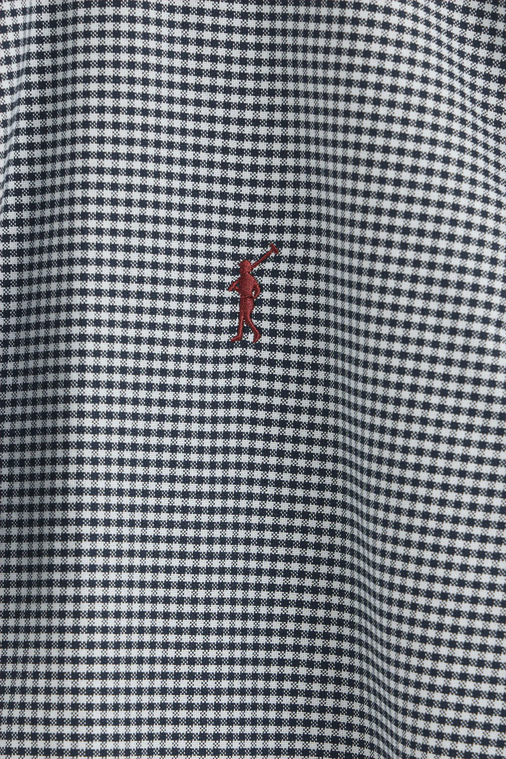 Navy-blue slim-fit shirt with Vichy checks and Rigby Go logo - Image 6