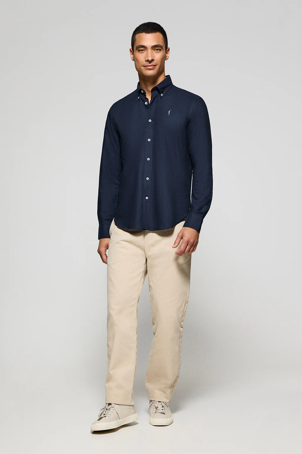 Navy-blue Oxford shirt with Rigby Go embroidered logo - Image 4