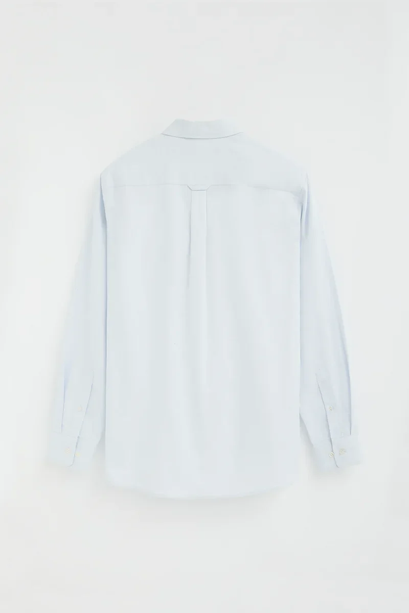 Light-blue regular-fit Oxford shirt with Rigby Go logo - Image 7