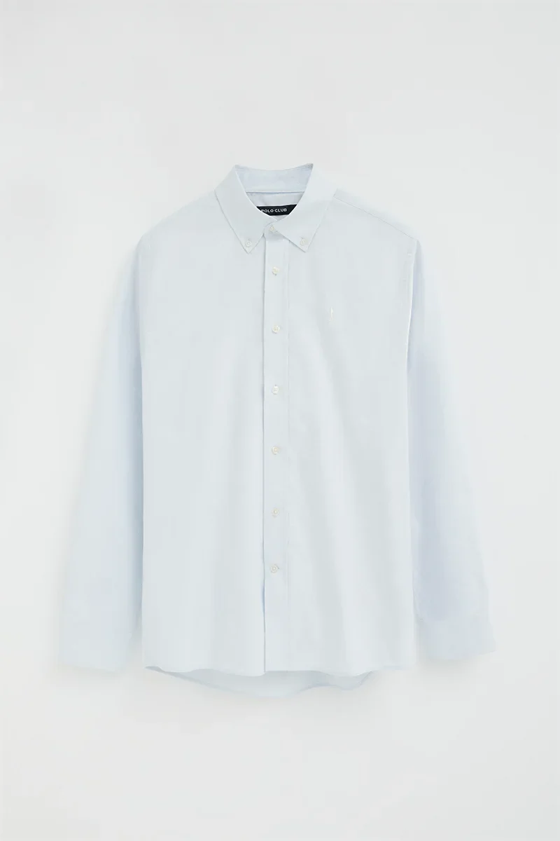Light-blue regular-fit Oxford shirt with Rigby Go logo - Image 8