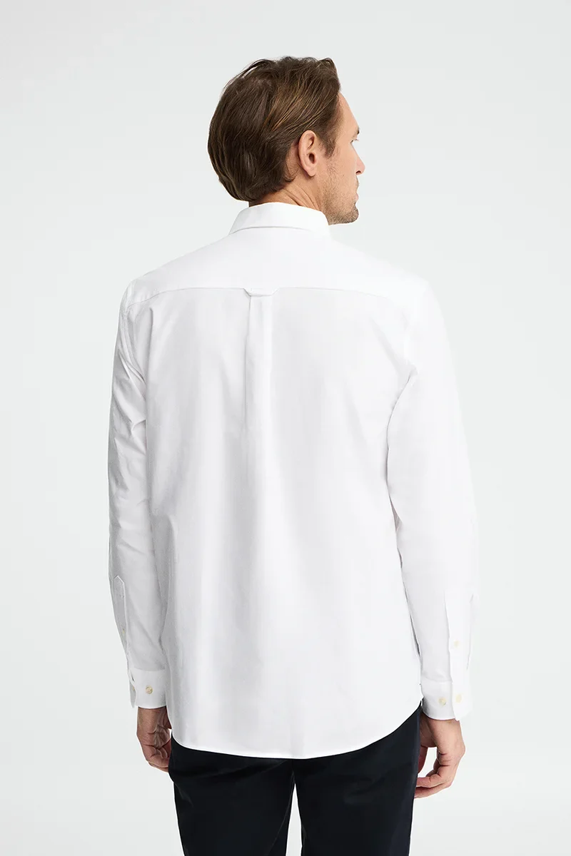 White regular-fit Oxford shirt with Rigby Go logo - Image 5