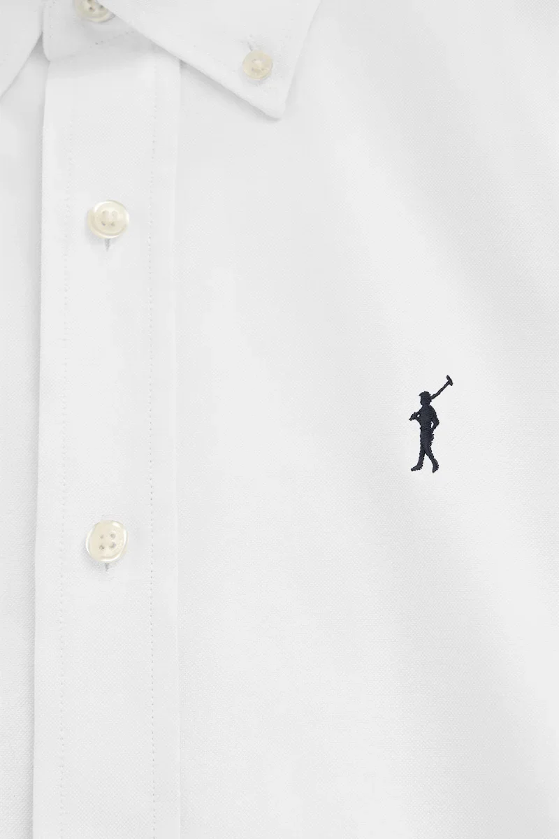 White regular-fit Oxford shirt with Rigby Go logo - Image 8