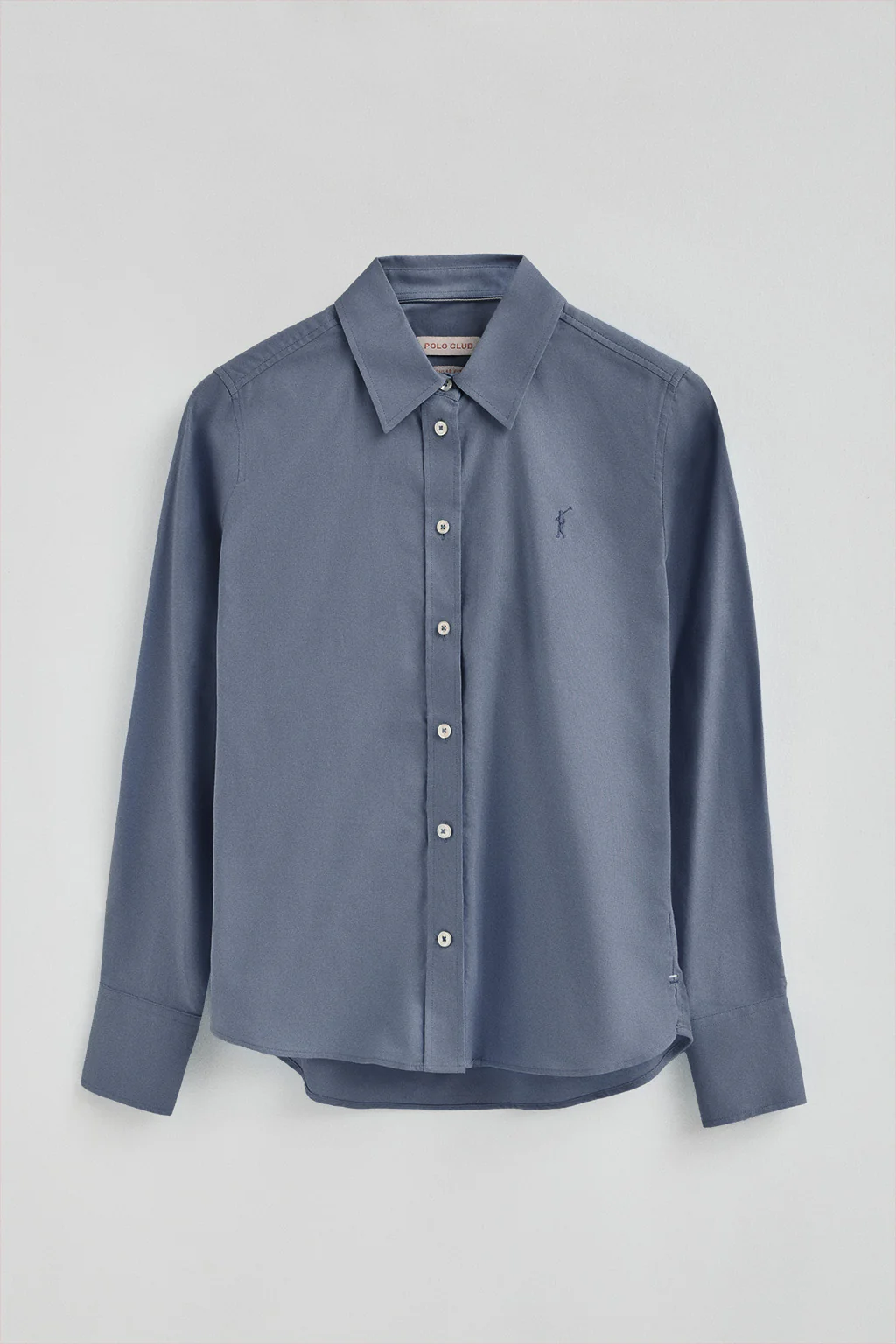 Denim-blue shirt with straight fit and Rigby Go logo - Image 5