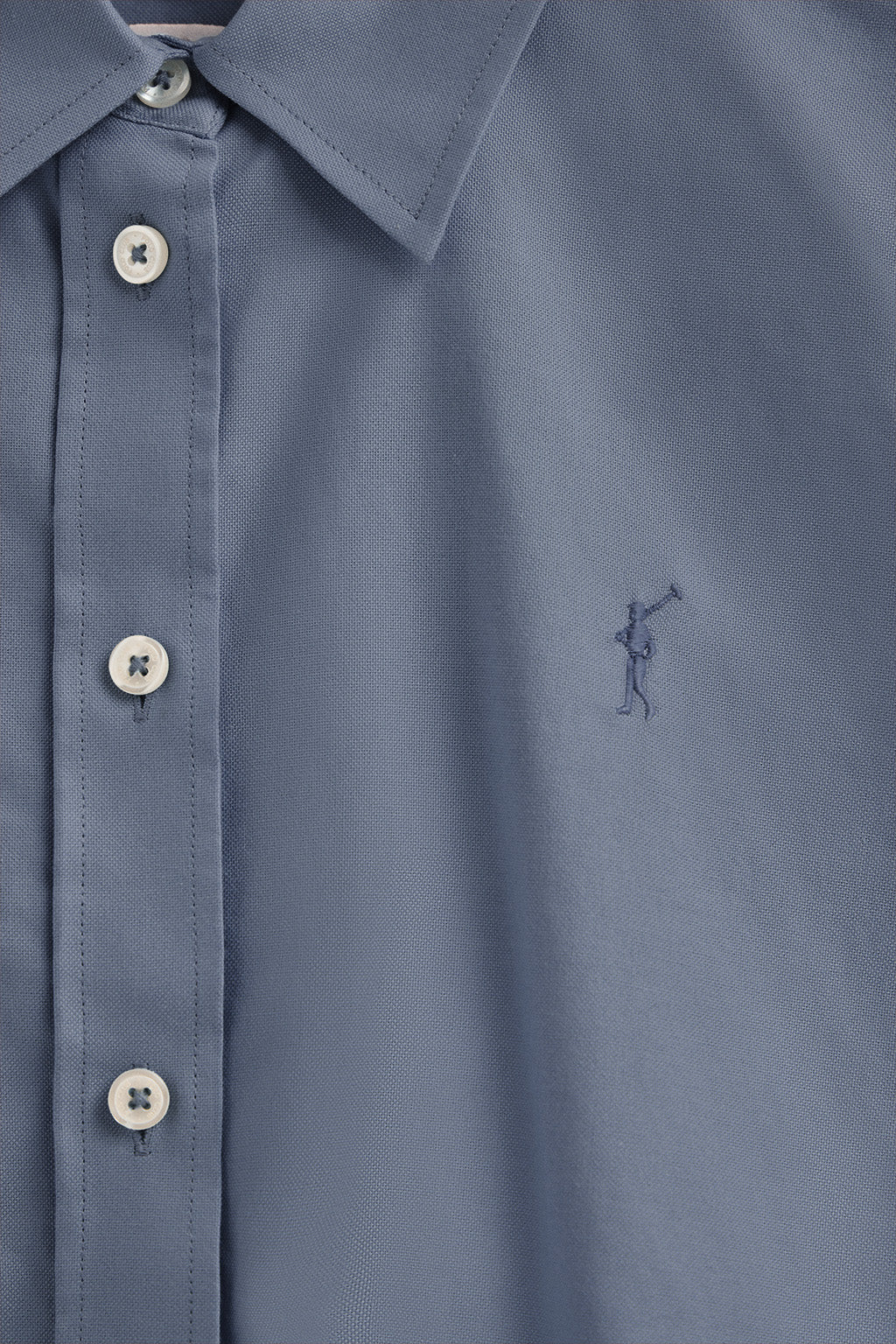 Denim-blue shirt with straight fit and Rigby Go logo - Image 6