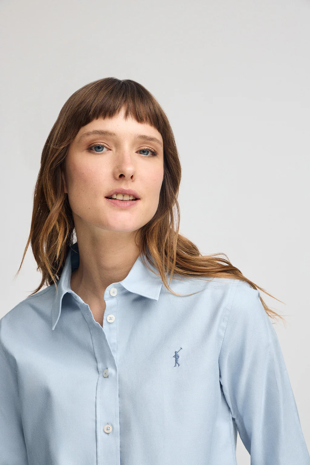 Sky-blue shirt with straight fit and Rigby Go logo - Image 2