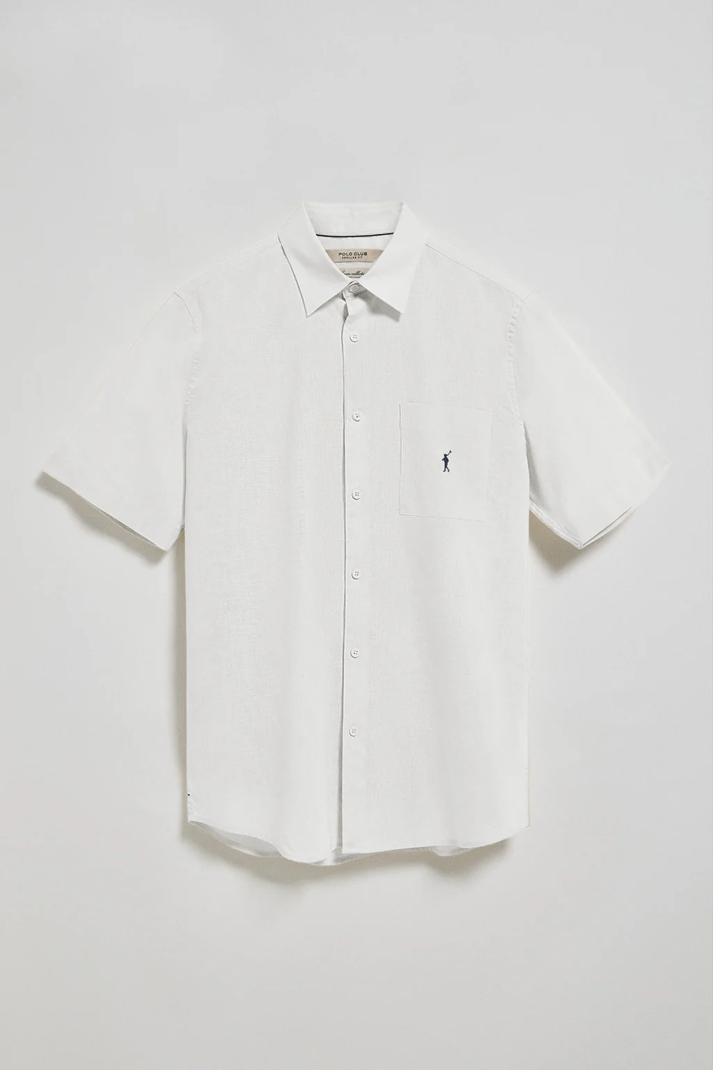 White short-sleeve shirt in linen and cotton with Rigby Go embroidery - Image 5